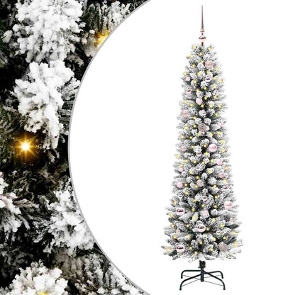 Kunstkerstboom met 150 LED Wit 150 cm PVC en Metaal en Plastic