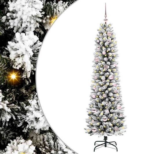 Kunstkerstboom met 150 LED Wit 150 cm PVC en Metaal en Plastic