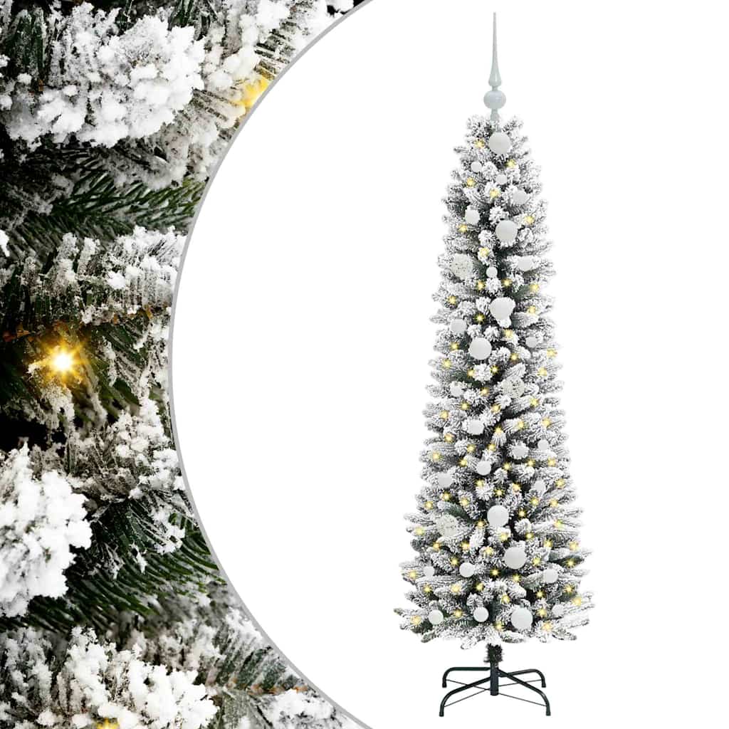 Kunstkerstboom met 150 LED Wit 150 cm PVC en Metaal en Plastic