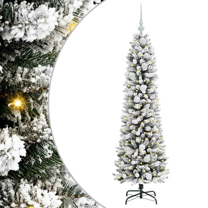 Kunstkerstboom met 150 LED Wit 150 cm PVC en Metaal en Plastic