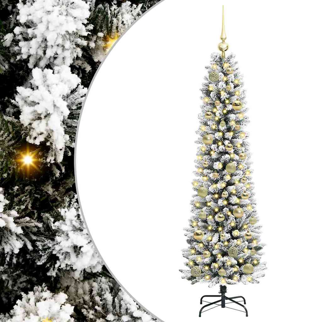 Kunstkerstboom met 150 LED Wit 150 cm PVC en Metaal en Plastic