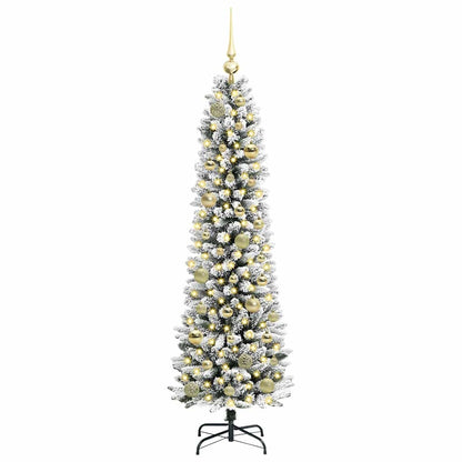 Kunstkerstboom met 150 LED Wit 150 cm PVC en Metaal en Plastic