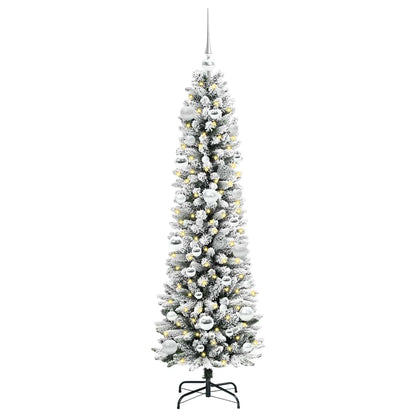 Kunstkerstboom met 150 LED Wit 150 cm PVC en Metaal en Plastic