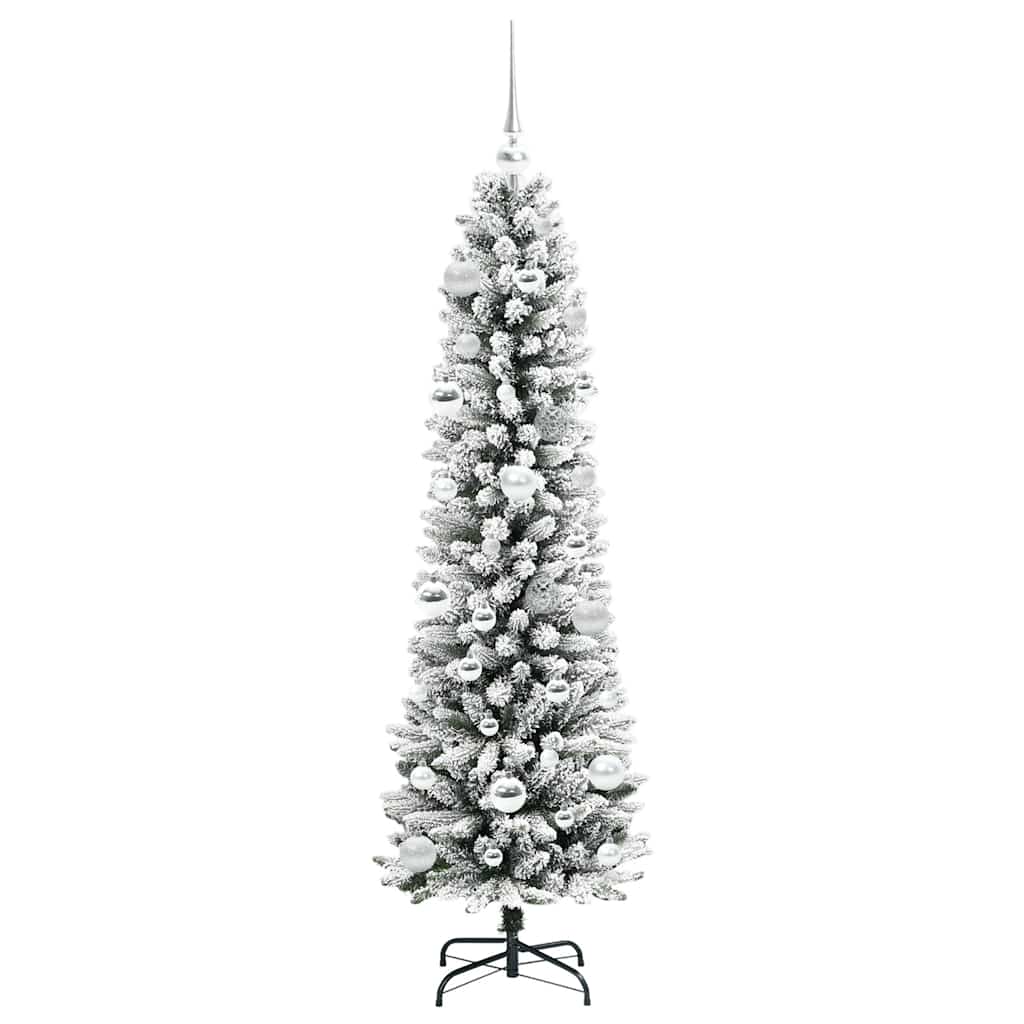 Kunstkerstboom met 150 LED Wit 150 cm PVC en Metaal en Plastic