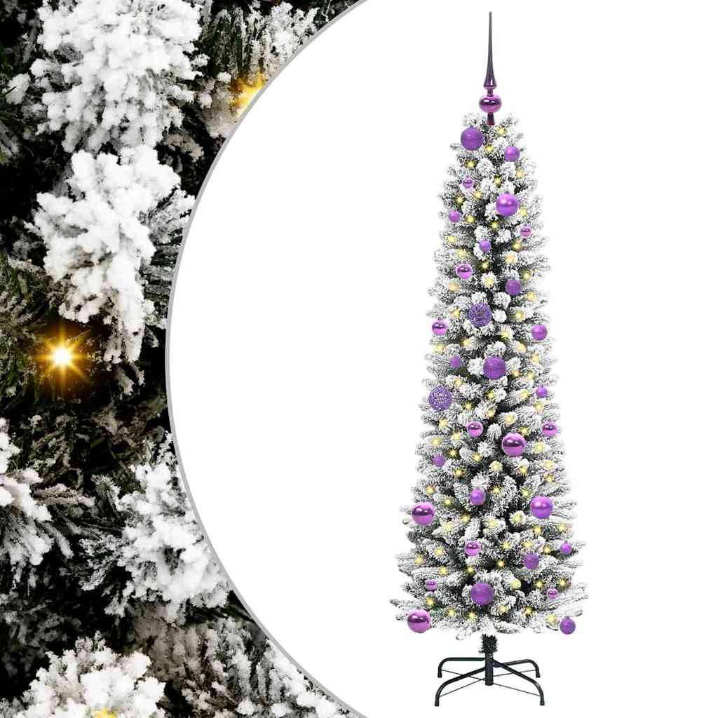 Kunstkerstboom met 150 LED Wit 150 cm PVC en Metaal en Plastic