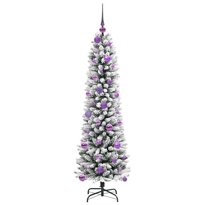 Kunstkerstboom met 150 LED Wit 150 cm PVC en Metaal en Plastic