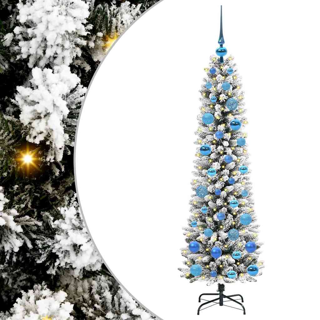 Kunstkerstboom met 150 LED Wit 150 cm PVC en Metaal en Plastic