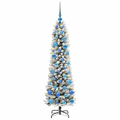 Kunstkerstboom met 150 LED Wit 150 cm PVC en Metaal en Plastic