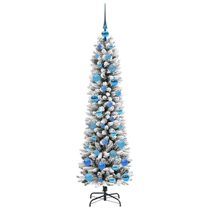 Kunstkerstboom met 150 LED Wit 150 cm PVC en Metaal en Plastic