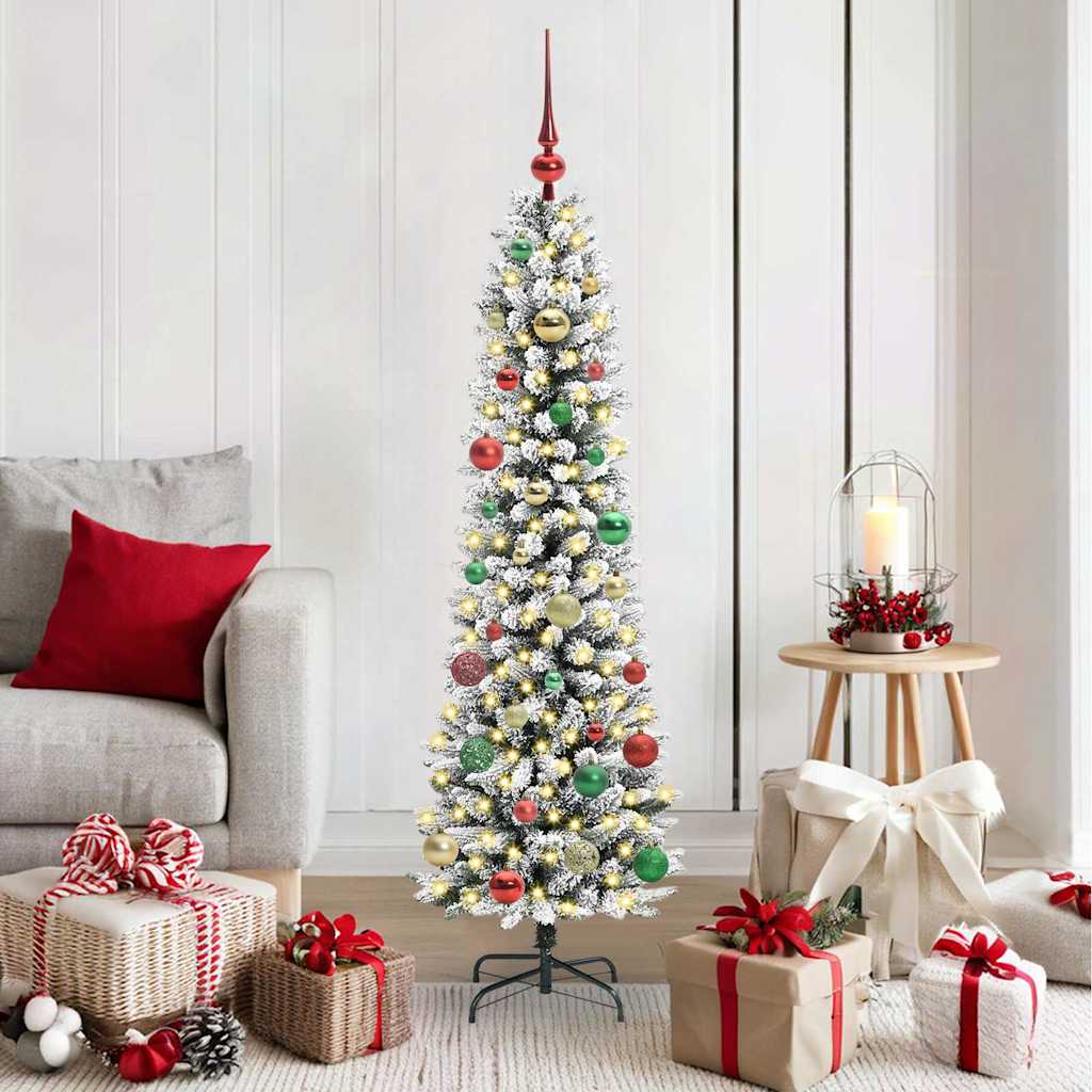Kunstkerstboom met 150 LED Wit 150 cm PVC en Metaal en Plastic