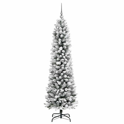 Kunstkerstboom met 300 LED Wit 210 cm PVC en Metaal en Plastic
