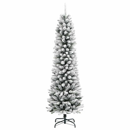 Kunstkerstboom met 300 LED Wit 210 cm PVC en Metaal en Plastic