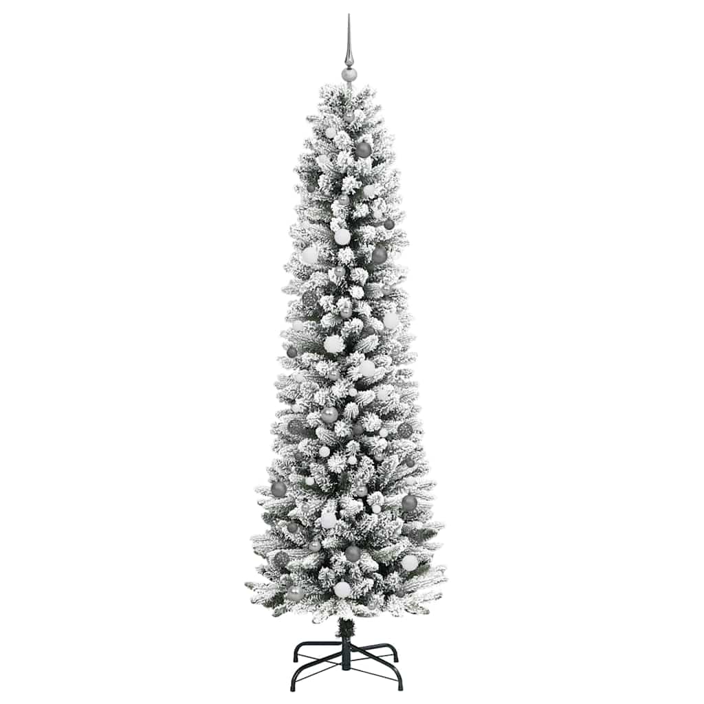 Kunstkerstboom met 300 LED Wit 240 cm PVC en Metaal en Plastic