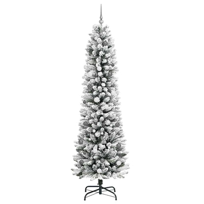 Kunstkerstboom met 300 LED Wit 240 cm PVC en Metaal en Plastic