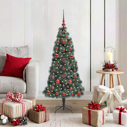 Artificial Pre-lit Kerstboom met Ballenset Groen 120 cm PET