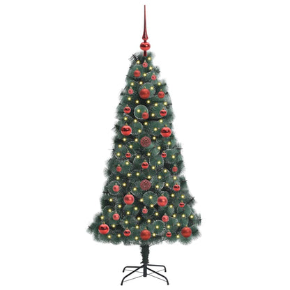 Artificial Pre-lit Kerstboom met Ballenset Groen 120 cm PET