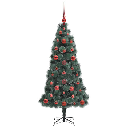 Artificial Pre-lit Kerstboom met Ballenset Groen 120 cm PET