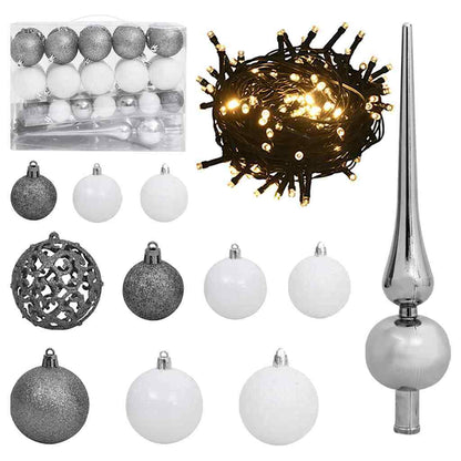 Artificial Pre-lit Kerstboom met Bal Set Groen 150 cm PET