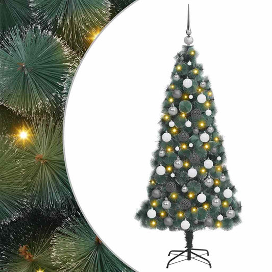 Kunstkerstboom met verlichting en ballen set Groen 180 cm PET
