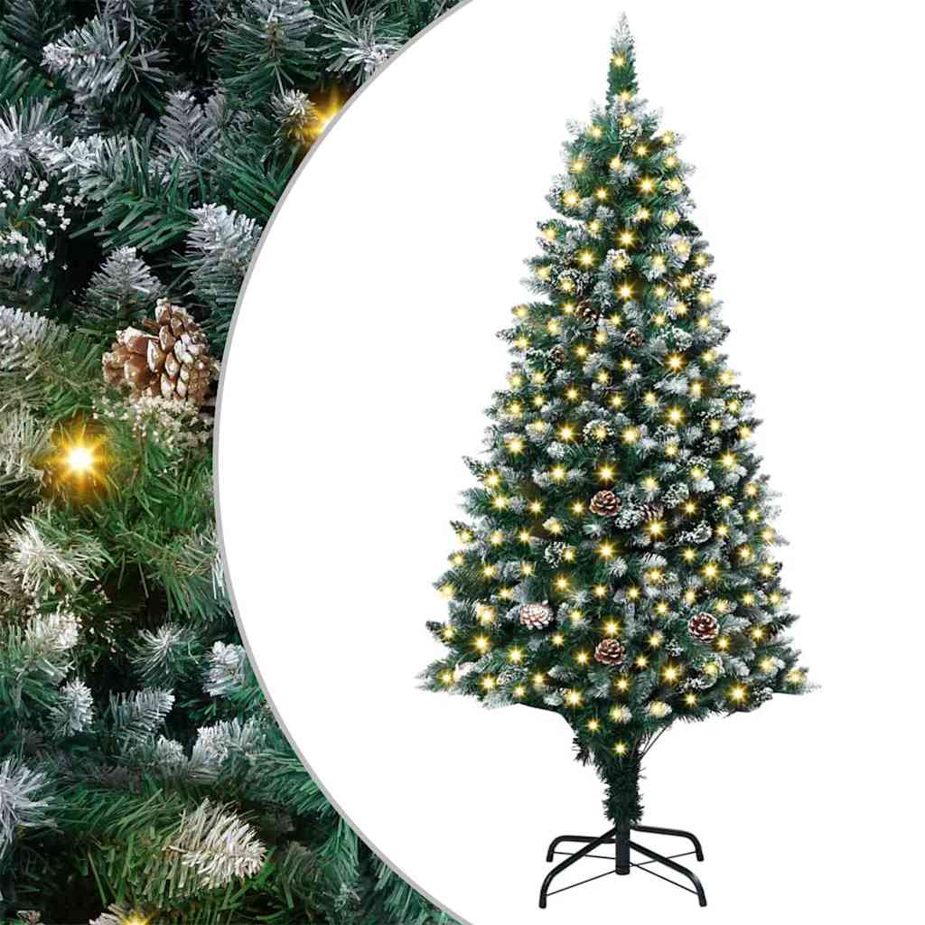 Kunstkerstboom Groen 180 cm PVC en Staal en Kunststof