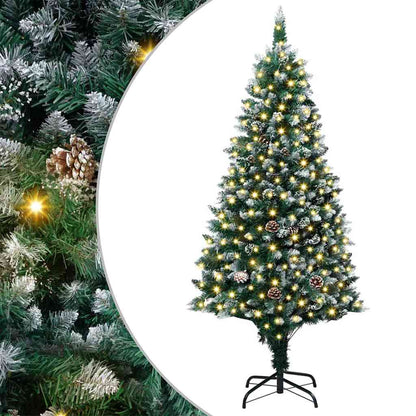 Kunstkerstboom Groen 180 cm PVC en Staal en Kunststof