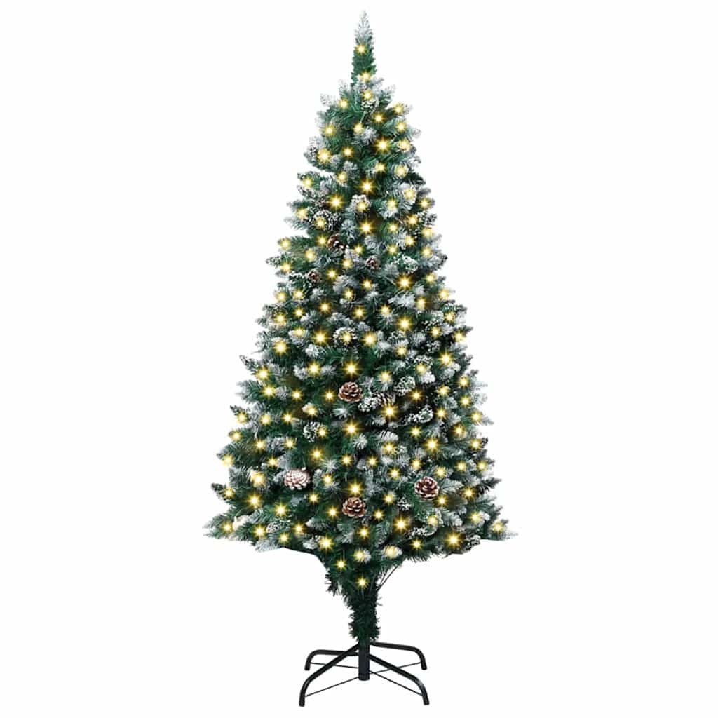 Kunstkerstboom Groen 180 cm PVC en Staal en Kunststof