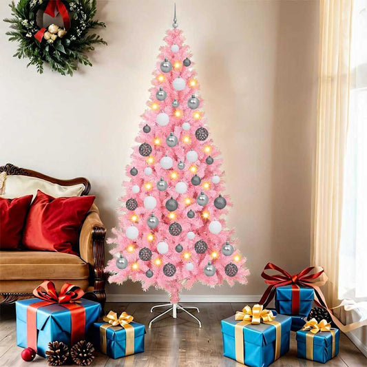 Kerstboom met 300 LED met standaard Roze 180 cm PVC