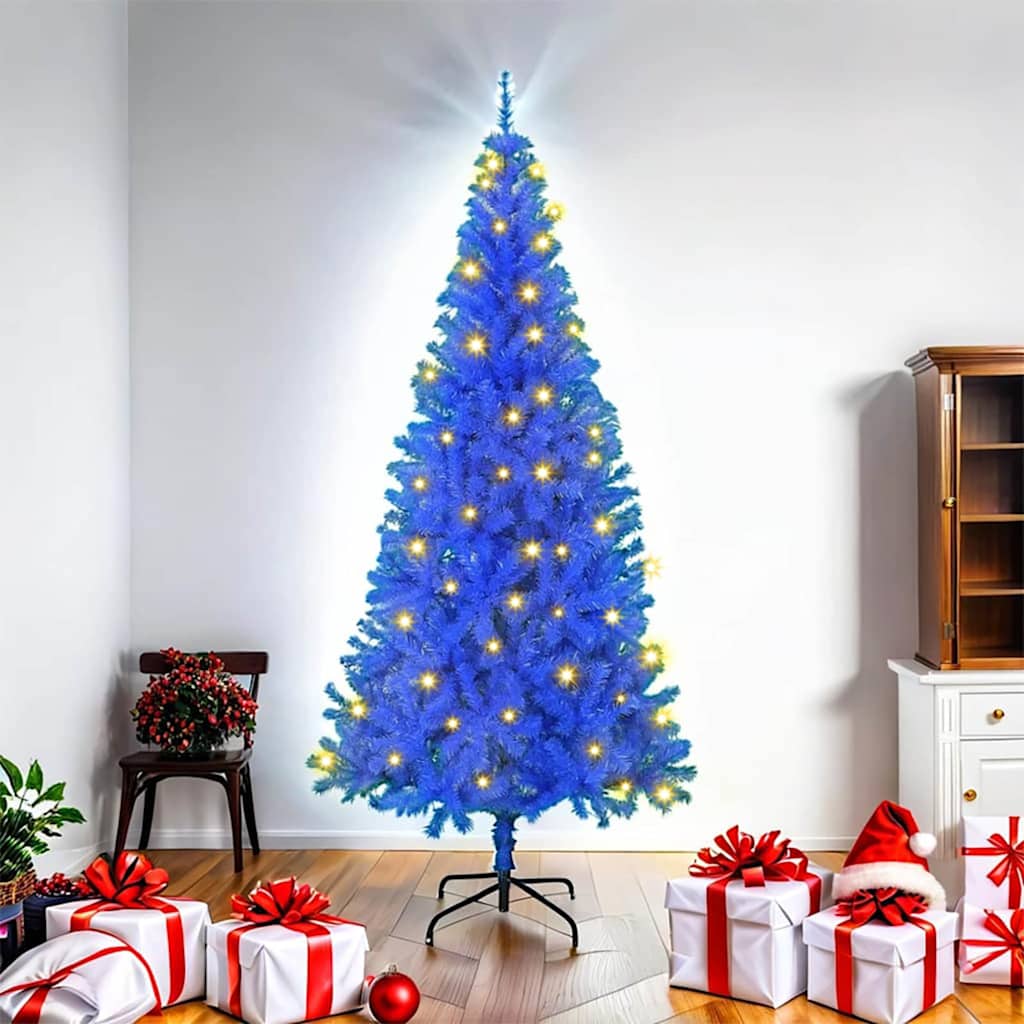 Kerstboom met 300 LED met standaard Blauw 180 cm PVC