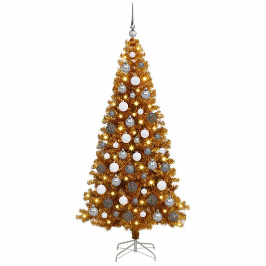 Kerstboom met 300 LED met standaard Goud 180 cm PET