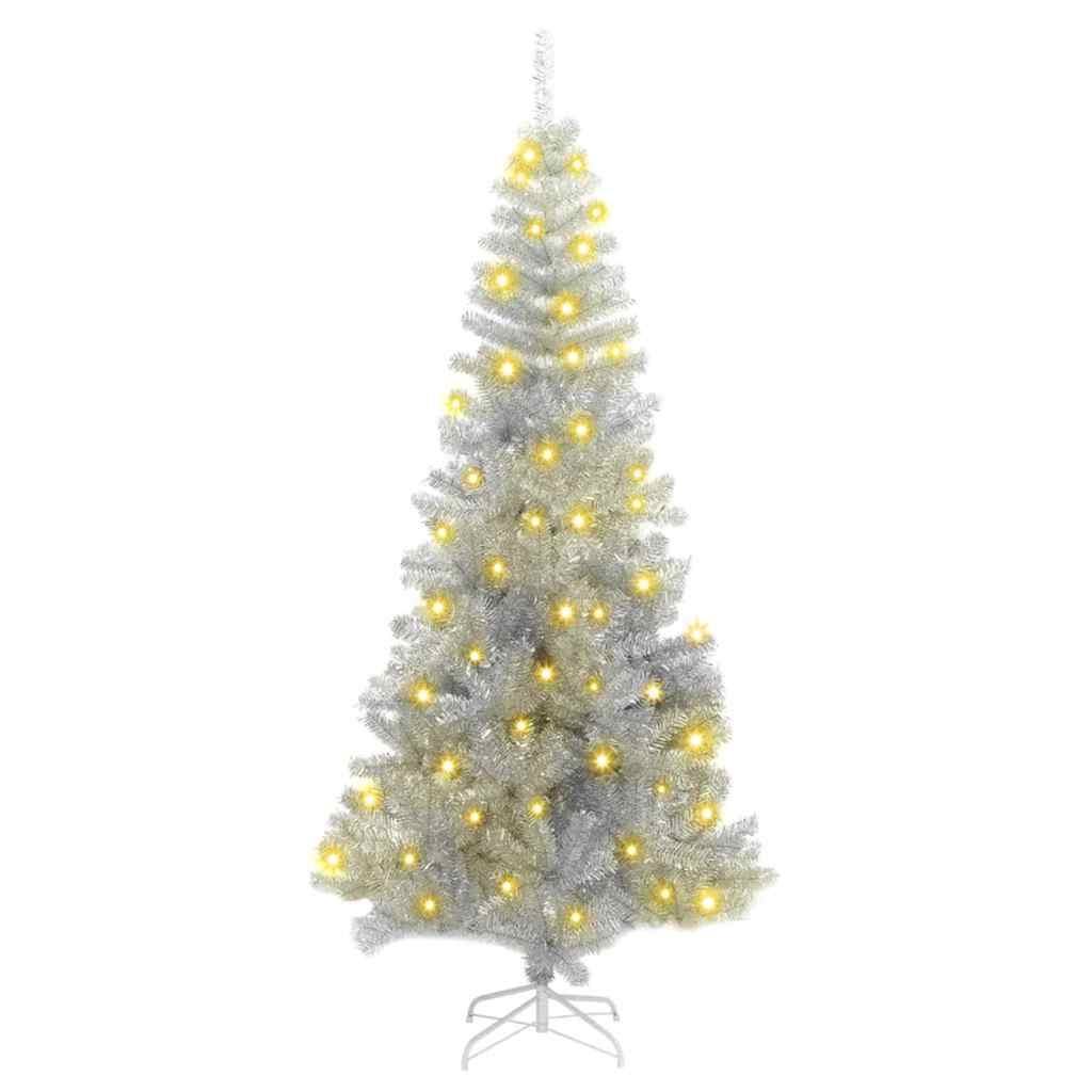 Kerstboom met 300 LED met standaard Zilver 180 cm PET