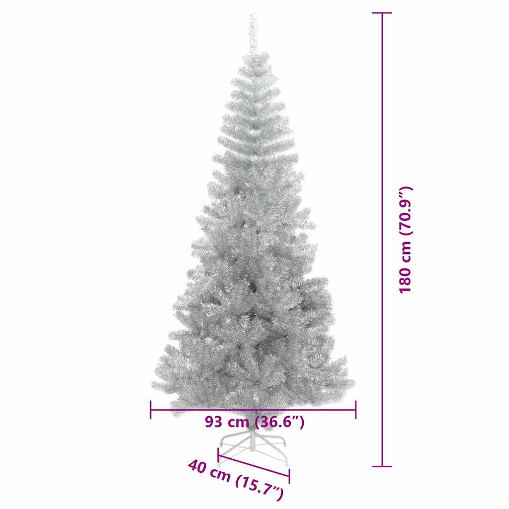 Kerstboom met 300 LED met standaard Zilver 180 cm PET