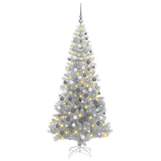 Kerstboom met 300 LED met standaard Zilver 180 cm PET