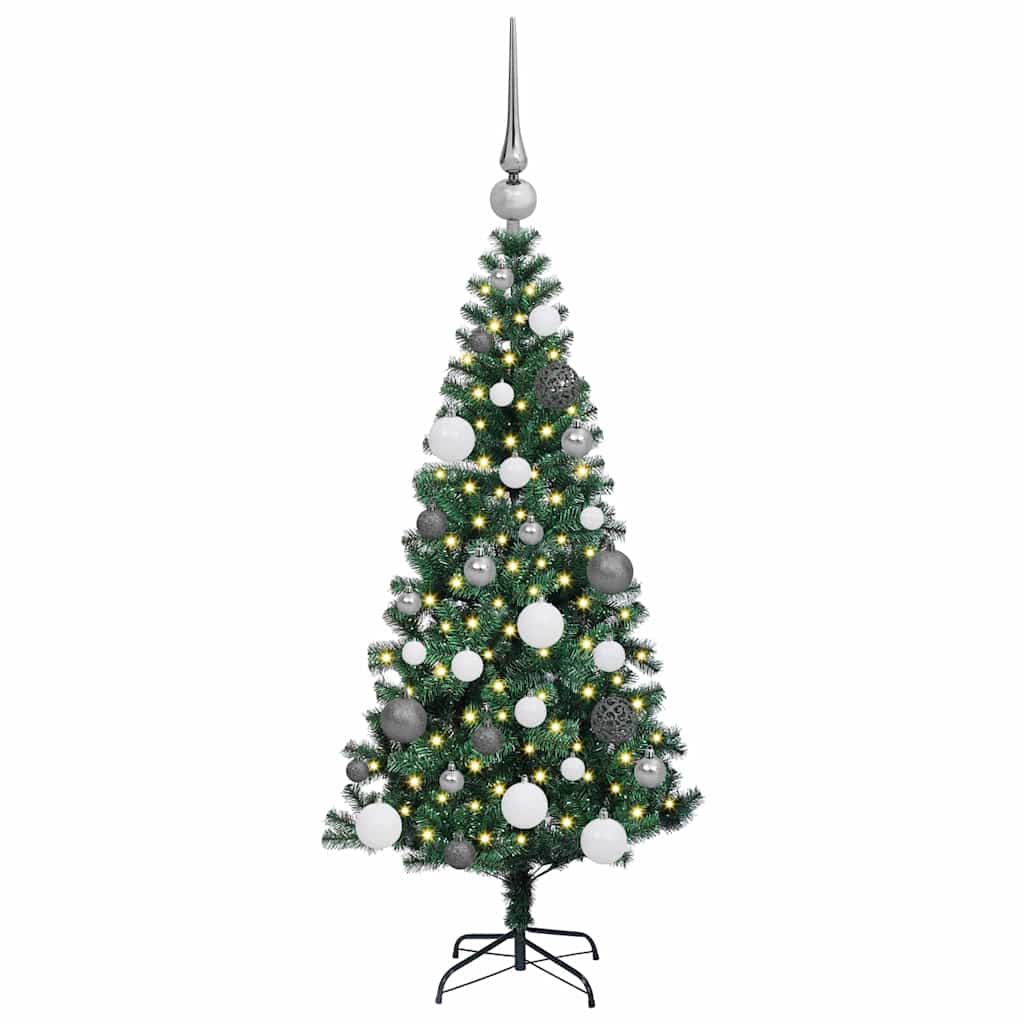 Kunstmatig Voorverlicht Kerstboom Groen 120 cm PVC en Metaal