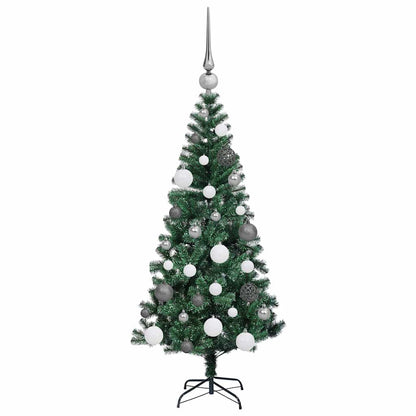 Kunstmatig Voorverlicht Kerstboom Groen 120 cm PVC en Metaal