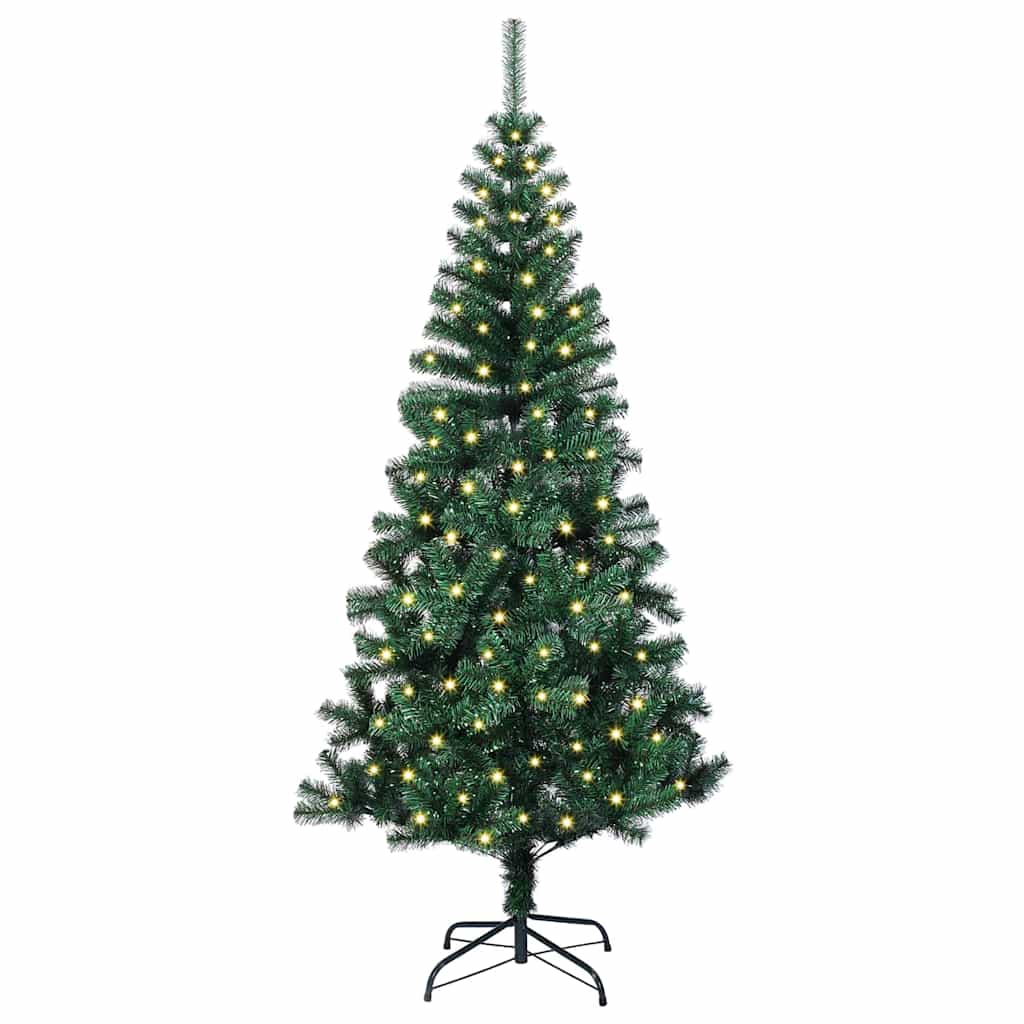 Kunstmatig Voorverlicht Kerstboom Groen 150 cm PVC en Metaal