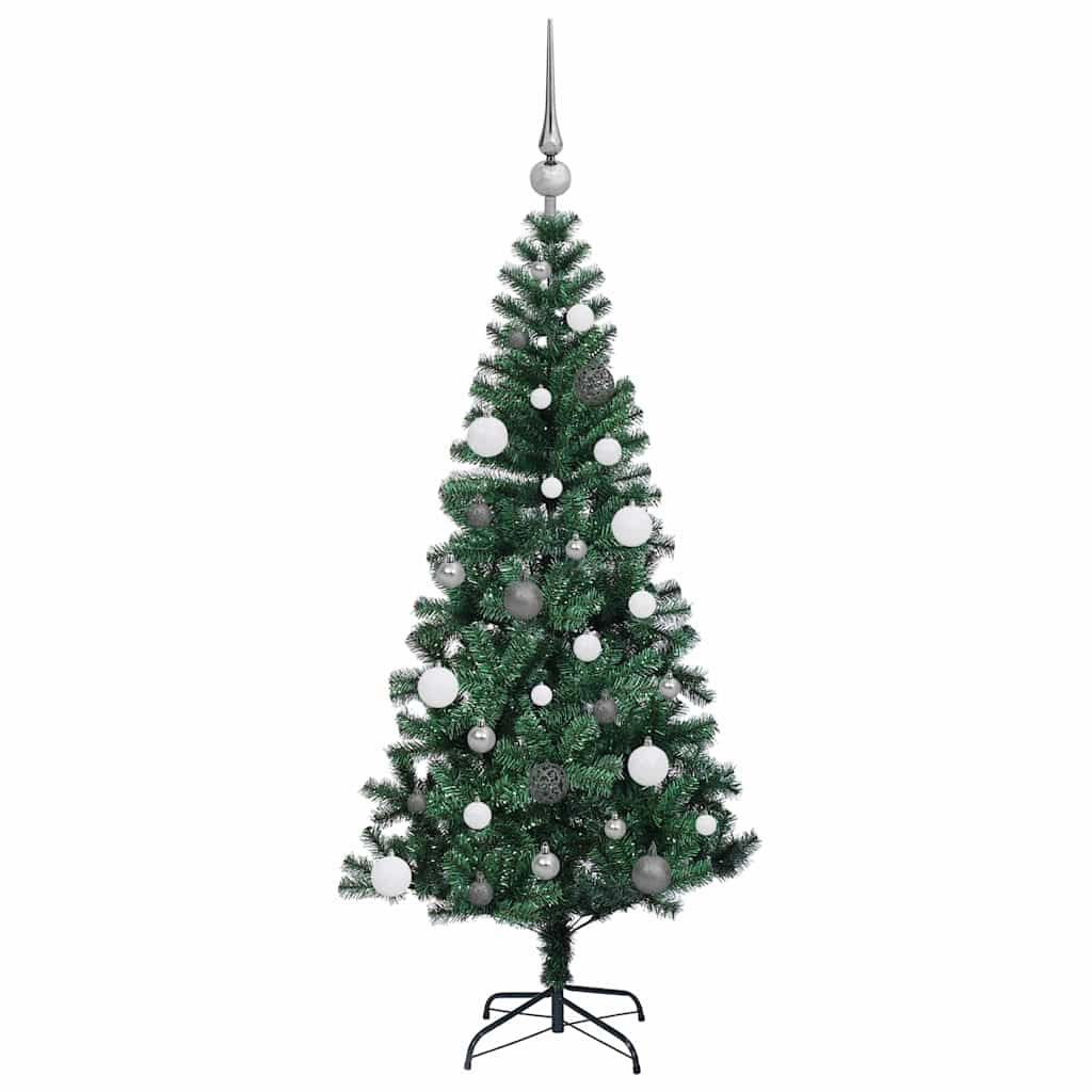 Kunstmatig Voorverlicht Kerstboom Groen 150 cm PVC en Metaal