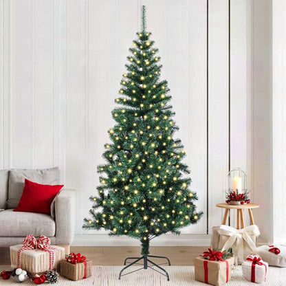 Kunstmatig Voorverlicht Kerstboom Groen 210 cm PVC en Metaal