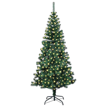 Kunstmatig Voorverlicht Kerstboom Groen 210 cm PVC en Metaal