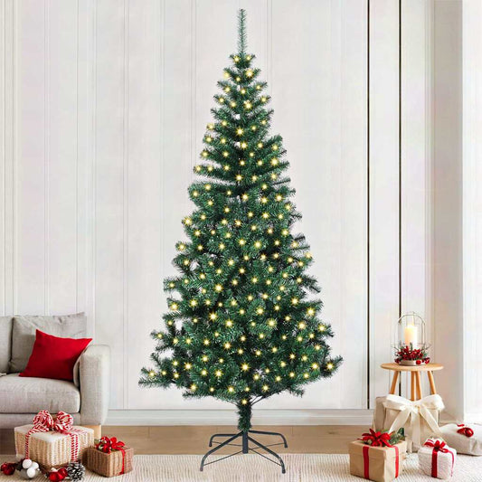 Kunstmatig Voorverlicht Kerstboom Groen 240 cm PVC en Metaal
