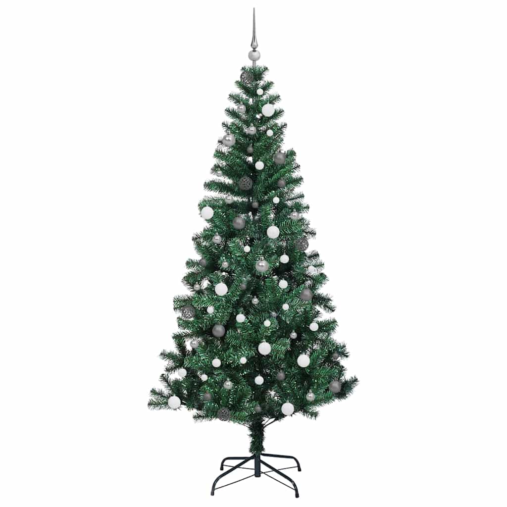 Kunstmatig Voorverlicht Kerstboom Groen 240 cm PVC en Metaal