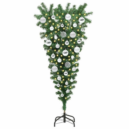 Opwaartse Kunstkerstboom met Ballenset Groen 120 cm PVC