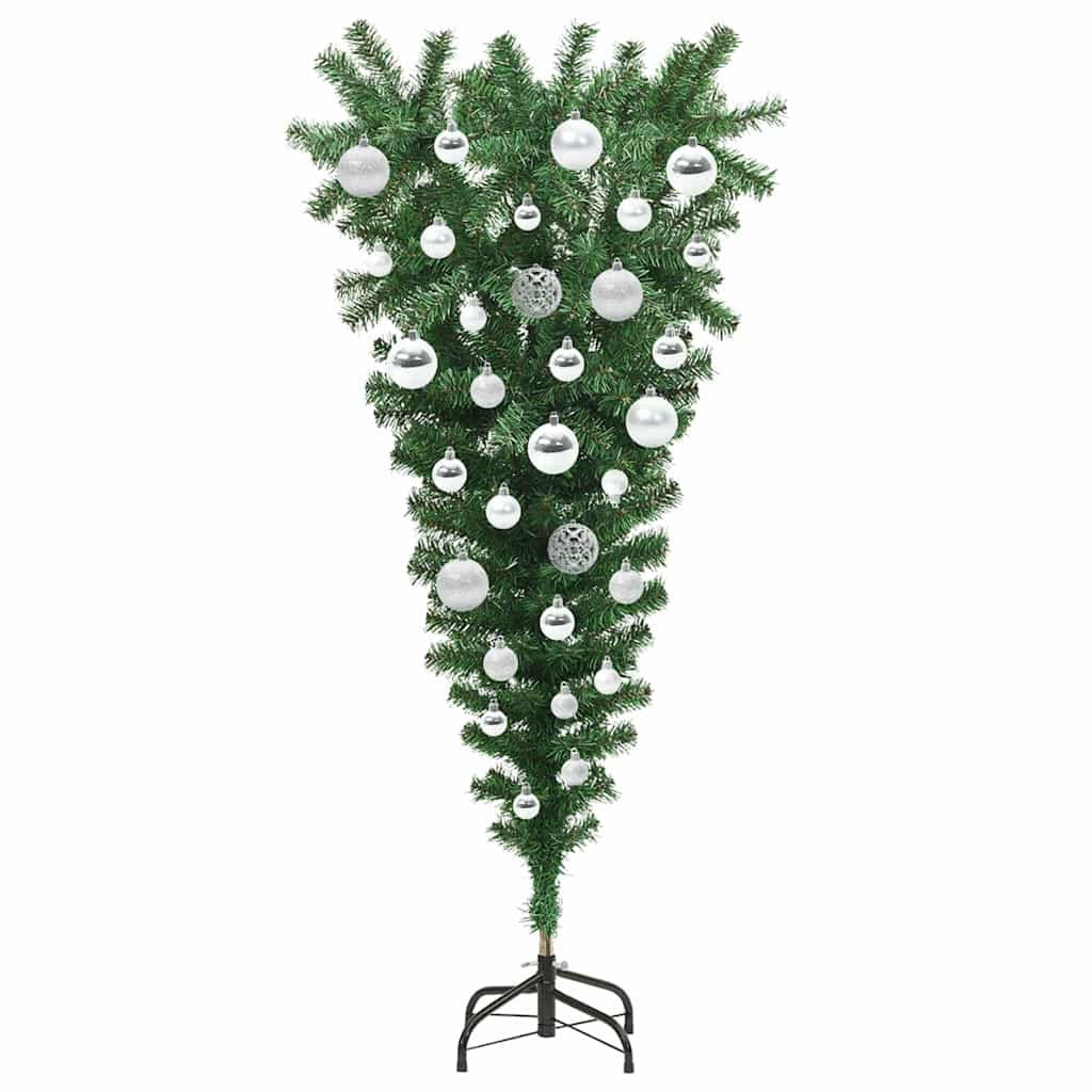 Opwaartse Kunstkerstboom met Ballenset Groen 120 cm PVC