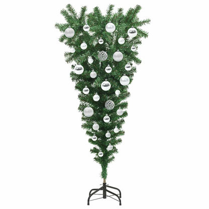 Opwaartse Kunstkerstboom met Ballenset Groen 120 cm PVC