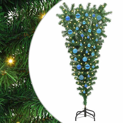Op het hoofdstaande Kunstkerstboom met Ballenset Groen 150 cm