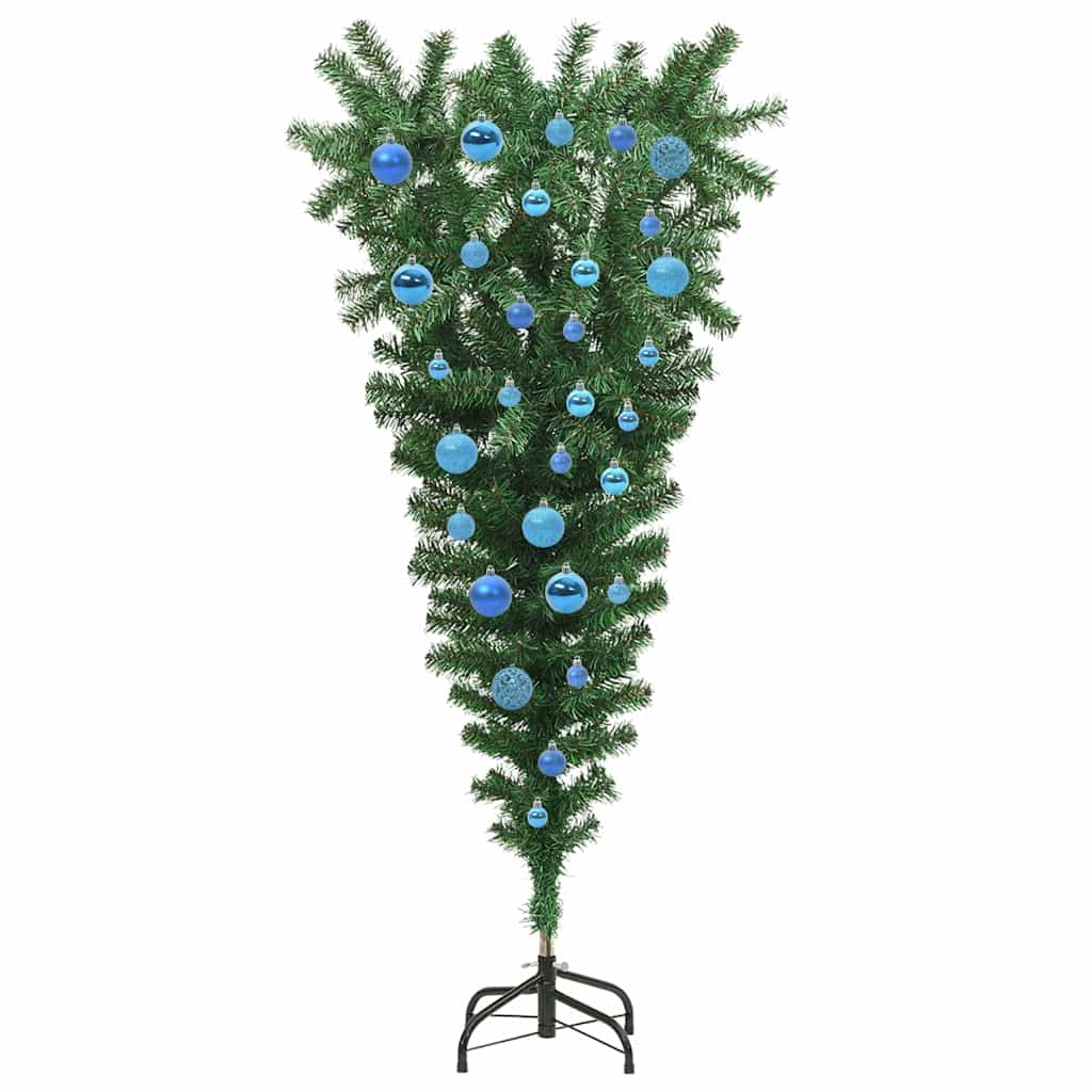 Op het hoofdstaande Kunstkerstboom met Ballenset Groen 150 cm