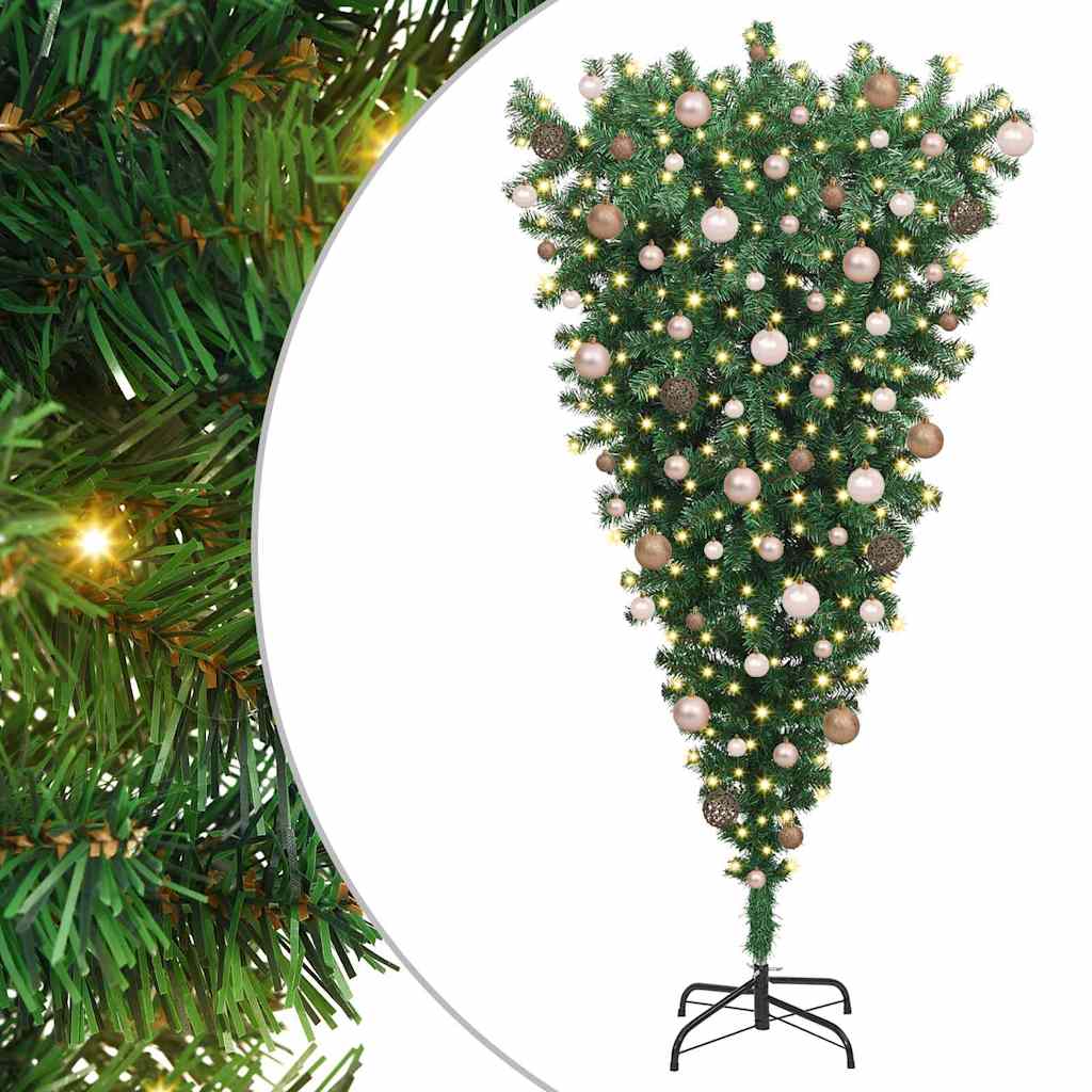 Upside-down Kunstkerstboom met Ballenset Groen 180 cm PVC