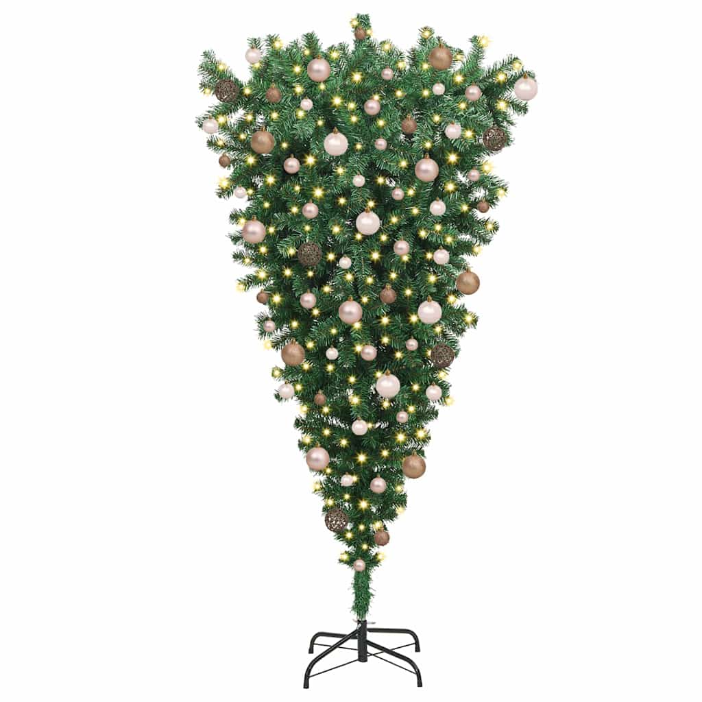 Upside-down Kunstkerstboom met Ballenset Groen 180 cm PVC