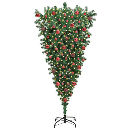 Understeboven Kunstkerstboom met Ballen Set Groen 180 cm PVC