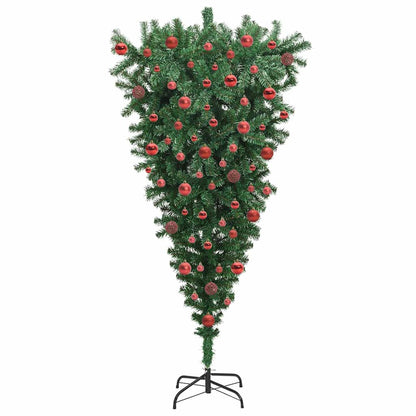 Understeboven Kunstkerstboom met Ballen Set Groen 180 cm PVC