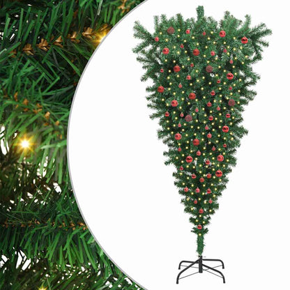 Opatieve kunstkerstboom met ballenset Groen 210 cm PVC